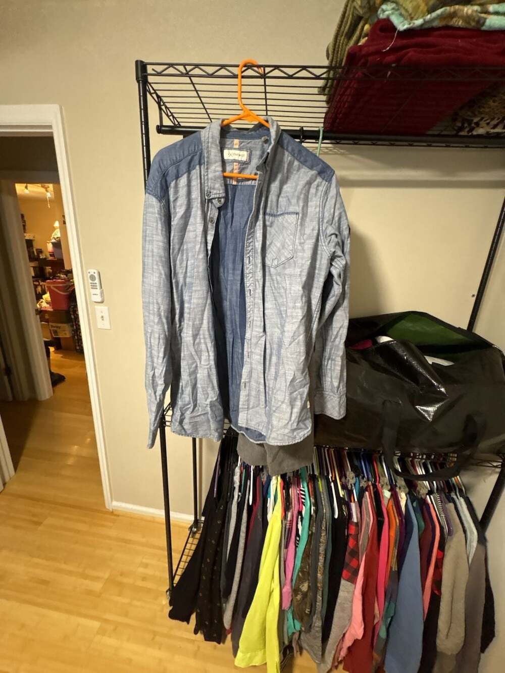 Departwest Button Down Shirt Size XL Blue Cotton Long Sleeve